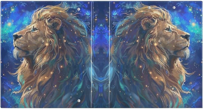 3 Ring Binder Lion 1.5 Inch Three Ring Binder | Cute Binder with 3 Storage Pockets for Women School Office Supplies