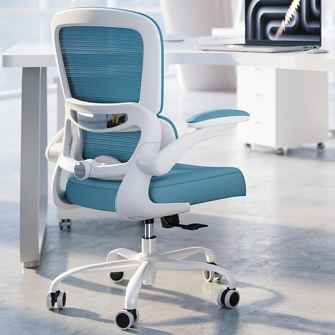 TRALT Office Chair - Ergonomic Desk Chair with Adjustable Lumbar Support, Mesh Computer Chair, Executive Chair for Home Office Comfortable Lumbar Support (1, Sky Blue)