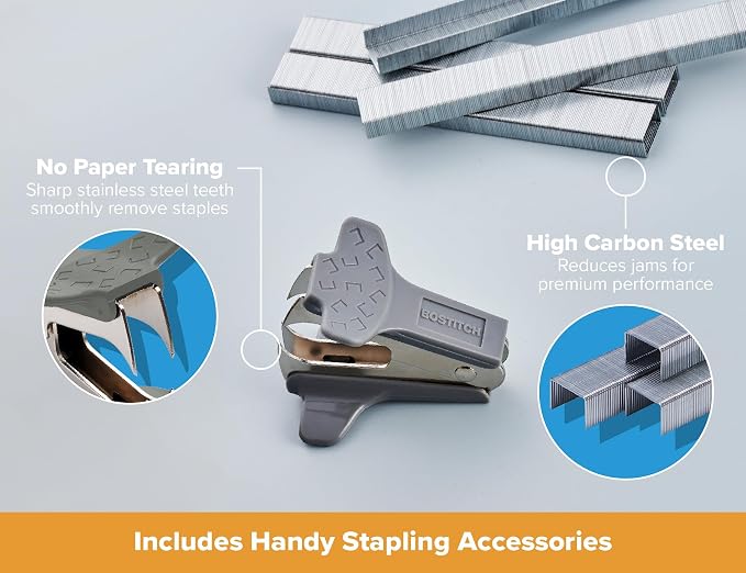 Bostitch Heavy Duty Stapler Value Pack, 40 Sheet Capacity, Gray