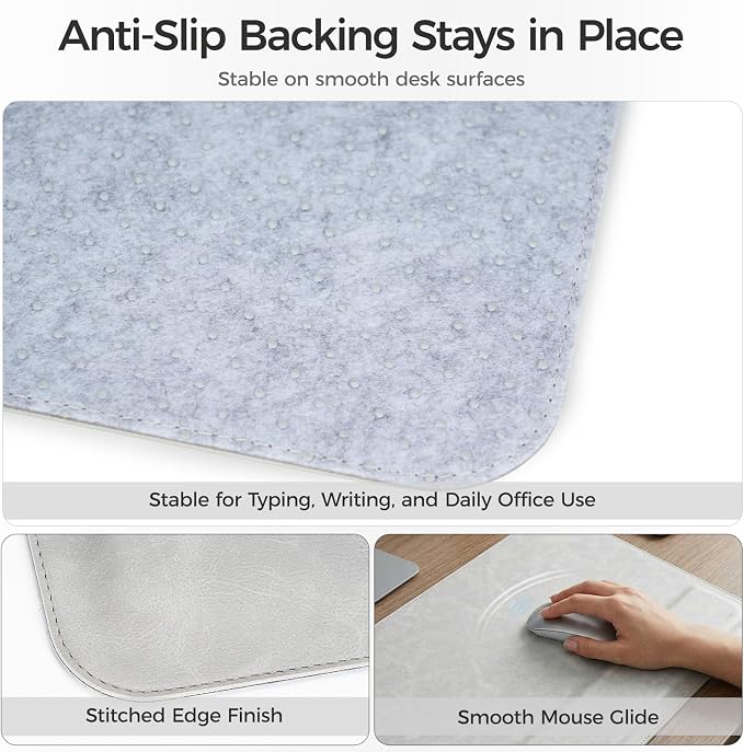 Magnetic Desk Mat System with Wrist Support 80×40cm, Premium Leather Desk Pad with Magnetic Accessories, Waterproof Non-Slip Desk Organizer for Office & Gaming