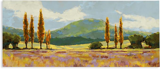 Stupell Industries 'Countryside with Dabbled Pastels', Canvas Art, 40 x 17 Inches, Easy to Hang and Sturdy, Made in USA, by Trevor Copenhaver | Stupell Industries | 40 x 17 Inches, Easy to Hang and Sturdy, Made in USA, by Trevor Copenhaver