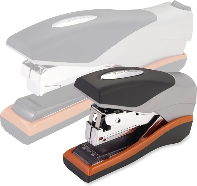Swingline Stapler, 40 Sheet Capacity, Optima 40, Jam Free, Reduced Effort, Compact, Soft Grip, Metal, Orange, Silver and Black (87842)