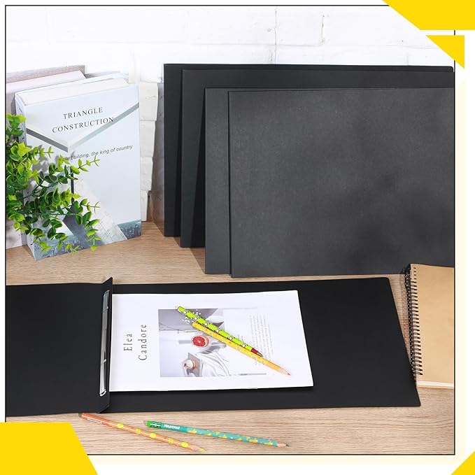 Resurhang 25 Pcs 11x17 Inch Pressboard Report Cover, 3" Capacity Presentation Binder Folder with Metal Prong Paper Fastener to Neatly Bind Reports Proposals Transcripts, Other Documents (Black)
