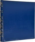 LETVPVOW Vintage Hardback 3 Ring Binder 1 Inch, Professional Leather Binder 3 Ring, Three Ring Binders Fits 8.5" x 11", D Ring Binders for Photo Album, Home, School and Office Supplies- Blue