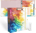EYROZILL 3 Ring Binder 2 Inch with clipboard for Letter-Size 11" x 8.5" Three Ring Binder with 5-Tab Dividers and File Folder Labels for School Class Office Supplies, Rainbow