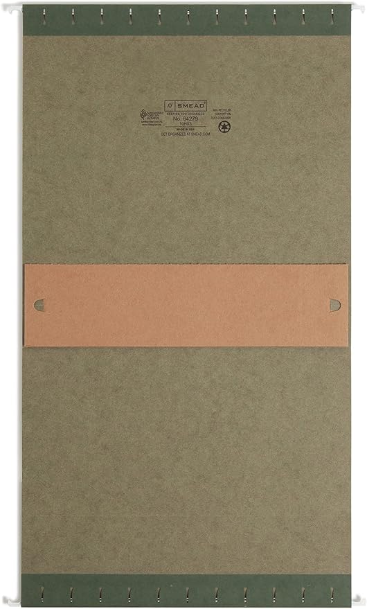 Smead Supplies Extra Capacity Hanging File Folders, 25 Reinforced Hang Folders, Heavy Duty 3 Inch Expansion, Designed for Bulky Files and Charts, Letter Size, Standard Green, 25 Pack (64279)
