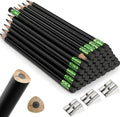 Fainne 48 Pcs Large Pencils 3 Sharpeners,Black,Triangle
