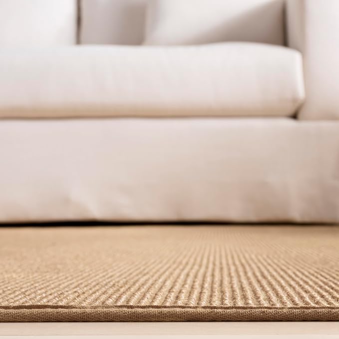 Martha Stewart x SAFAVIEH Area Rug Collection - 9' x 13', Natural Brown, Sisal & Jute, Farmhouse Style, Ideal for Living Room, Bedroom, Office, Dining Space (MSR9501A)