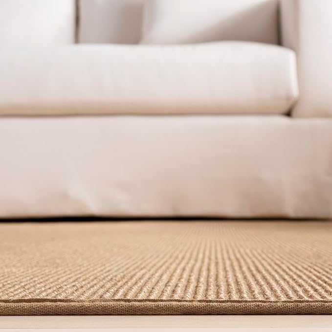 Martha Stewart x SAFAVIEH Area Rug Collection - 8' x 10', Natural Brown, Sisal & Jute, Farmhouse Style, Ideal for Living Room, Bedroom, Office, Dining Space (MSR9501A)