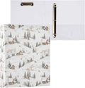 Farmhouse Winter Deer Cottage Fir Tree 3 Ring Binder 1.5" Decorative D-Ring Binder with Clipboard&3 Clear Pockets, Holds 200 Sheets A4 Size Paper Waterproof Binders for School Home Office
