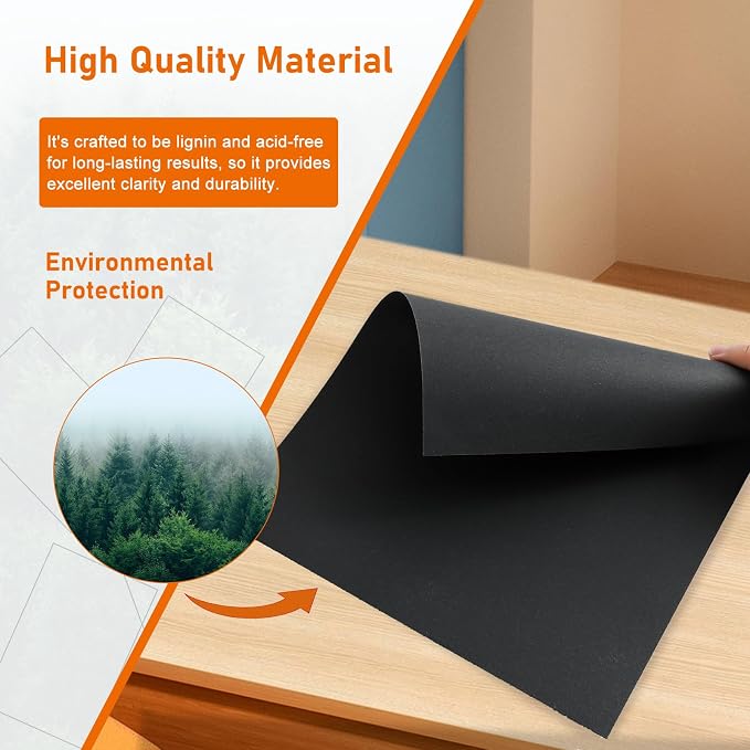 Guakicae 100 Sheets Black Cardstock 8.5 x 11 for Halloween | 80lb Heavyweight Black Paper Card Stock for Wedding Invitations, Greeting Card, Memus, DIY Cards Making, Certificates