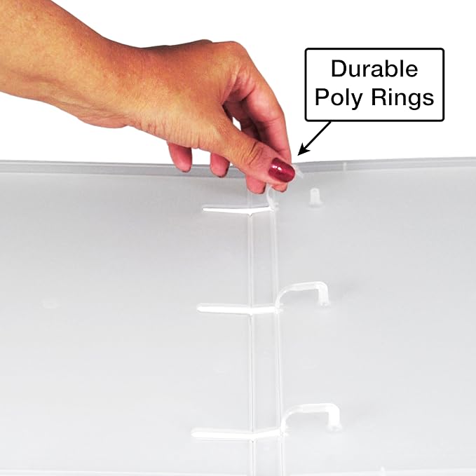 UniKeep 3 Ring View Binder - Binder Case is Fully Enclosed - Available in White, Clear, or Black and in Different Spine Sizes (Pack of 3, Clear, 0.5 Inch)