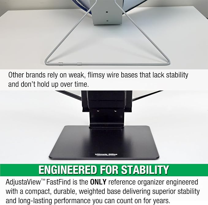 Ultimate Office FASTFIND 10-Pocket Desk Reference Display Organizer, Colors | Compact, Heavy-Duty, Weighted Metal Base Takes up Minimial Desk Space White Keeping Your Display Organizer Firmly in Place.