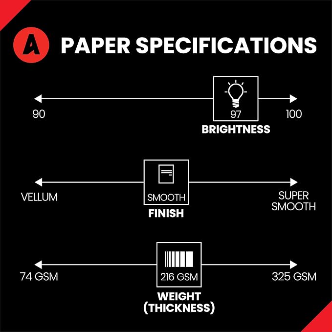 Accent Opaque 11” x 17” White Cardstock Paper, 80lb, 216gsm – 200 Sheets (1 Ream) – Premium Smooth Heavy Cardstock, Printer Paper for Invitations, Cards, Menus, Business Cards – 188092R