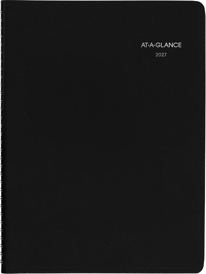 AT-A-GLANCE 2027 Appointment Book Planner, Weekly, 8" x 11", Quarter-Hourly, DayMinder, Black (G5200027)