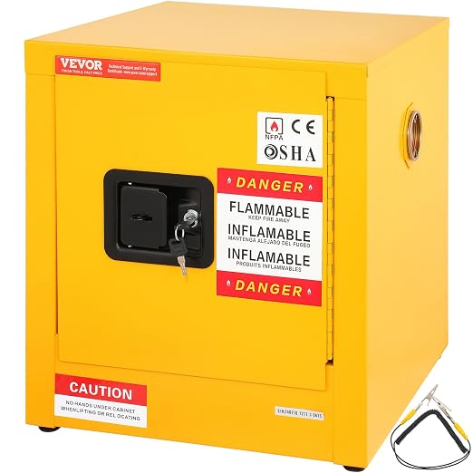 VEVOR Flammable Cabinet 17" x 17" x 18", Galvanized Steel Safety Cabinet, Adjustable Shelf Flammable Storage Cabinet, for Commercial Industrial and Home Use: Industrial & Scientific