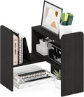 Furinno Classic Desktop Organizer Storage Rack Adjustable Free Style Rotation Display Bookshelf, Espresso 6.7D x 23.7W x 15.67H in