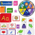 Auchq Circle Time Learning Center Cards Set Including Calendar Weather Letter Counting Rhyme Color Shape.