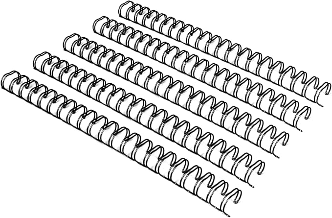 RAYSON 2:1 Wire Binding Spines 21 Loop, 7/8 Inch, Black, 220 Sheet, 50 Pack | 2:1 Pitch Binding Wire | Double Loop Wire Design | Binds Up to 220 Sheets | Letter Size Compatible | Smooth Page Turning