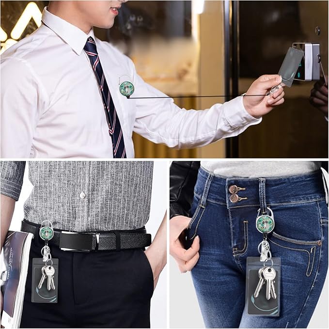 Raccoon Lanyards for Id Badges, Cute Badge Reel Heavy Duty with Carabiner Clip, Fashionable ID Badge Holder with Breakaway Lanyard, Teacher Nurse Office Christmas Gifts