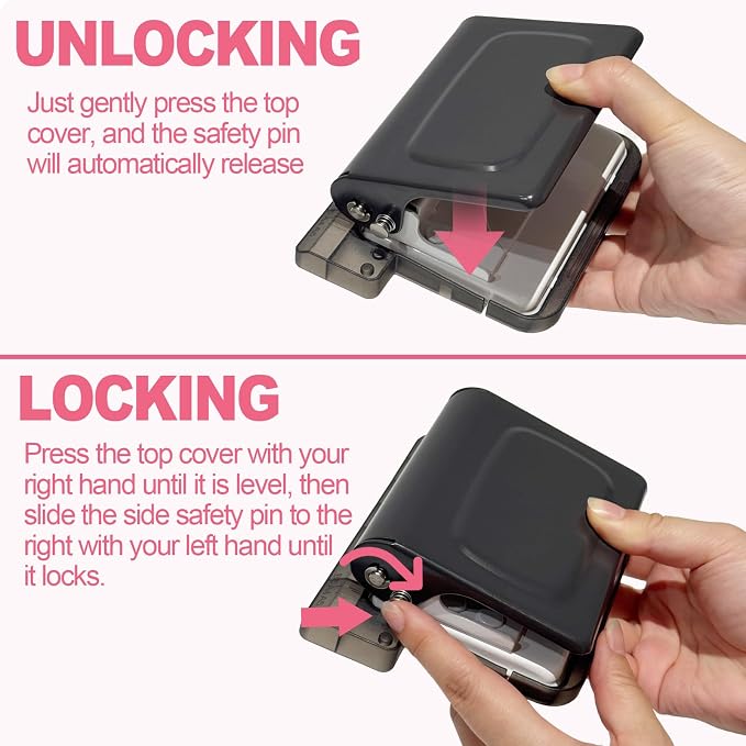 10 Hole Punch Binding Machine for Planner, Manual Binding System with 10 Multi-Color Binder Rings for Making 26 Holes on B5, 30 Holes on A4, 20 Holes on A5 Book, 10 Sheet Capacity - Black