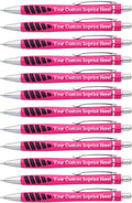 ExpressDesigns™ - Your Name or Imprint on our Custom Printed Addison Ballpoint Pen - Rubber Grip For Writing Comfort And Control, black ink, medium point - 12 Pack (Pink)