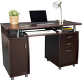 Techni Mobili 48''W Computer Desk with File Cabinet & Drawers, Brown | Home Office, Keyboard Tray, Storage, Computer Workstation, Ideal for home office, Workspace organization