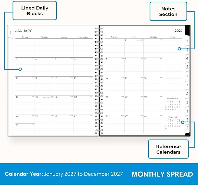 Blue Sky 2027 Weekly & Monthly Planner Calendar, 8.5"x11", Analeis