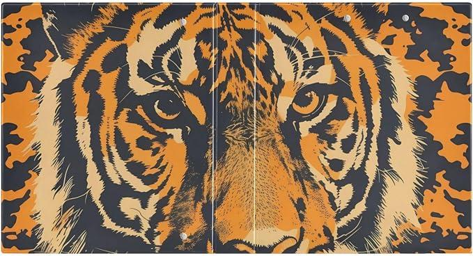 JIPONI 3 Ring Binder Tiger 1 Inch Round Binders for Men Women Students, Cute File Organizer for Office School, 1pc