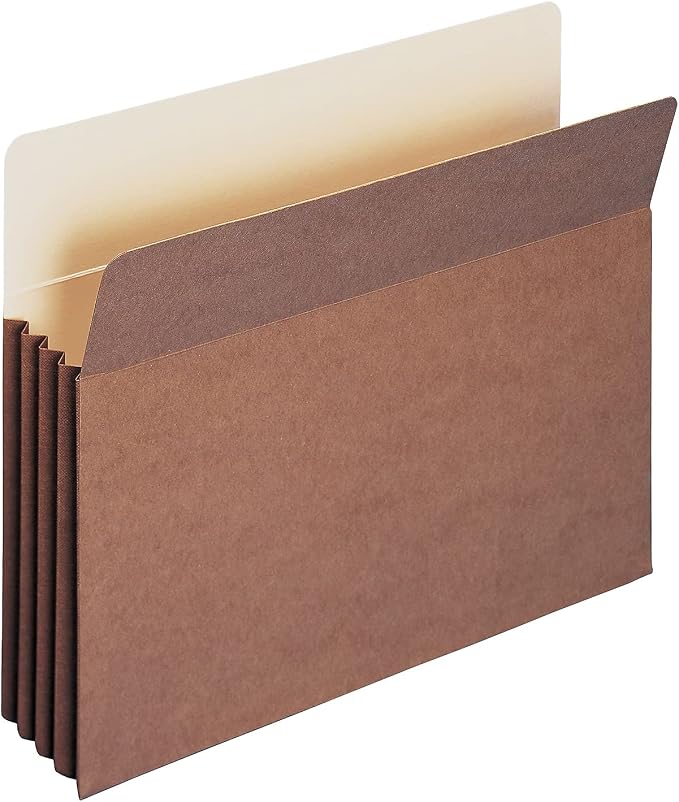 Smead TUFF® File Pocket, Straight-Cut Tab, 3-1/2" Expansion, Letter Size, Redrope, 10 per Box (73380)