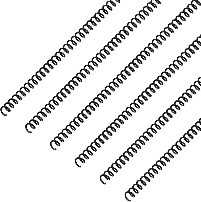 Leinuosen 120 Pack Binder Coils,1/4 Inch,Black | Plastic Spiral Binding Coils for Documents, Reports, Notebooks, Compatible with Standard Binding Machines, Office Supplies