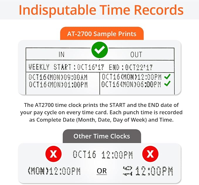 Touch Free Small Business Time Clock AT-2700