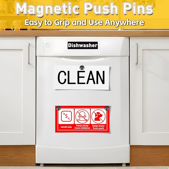 VNDUEEY 60Pcs Black Fridge Magnet Refrigerator Magnets, Magnets for Whiteboard, Small Strong Magnets for Kitchen, Office, School, Metal Decorative, Teacher Supplies