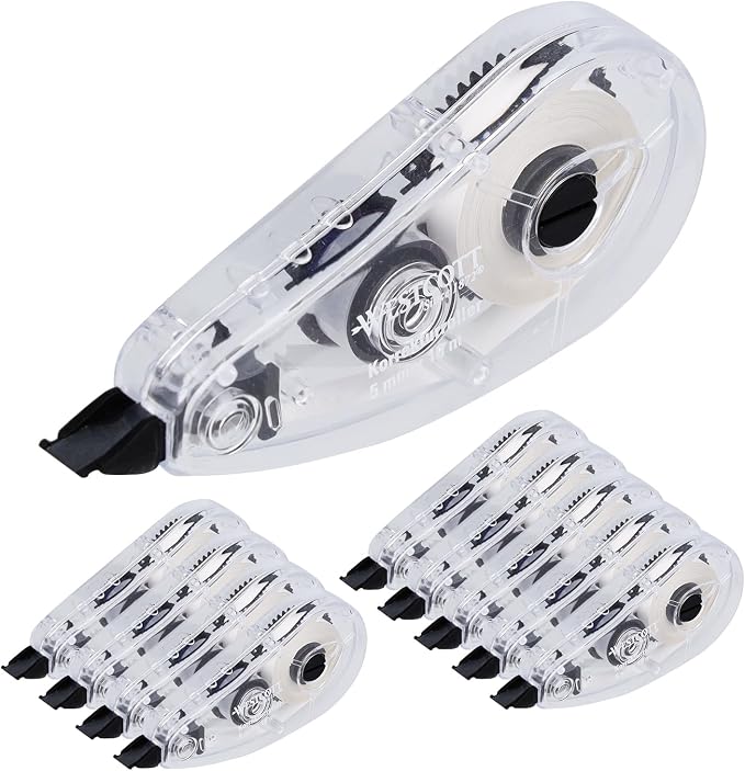 Westcott Correction Roller Pack of 10 | Correction Mouse with White Correction Layer 10 m x 5 mm | Precise, High Coverage and Immediately Writeable | E-743918 00