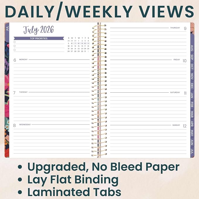 bloom daily planners 2026-2027 Planner - Academic Year (July 2026 - July 2027) Monthly & Weekly Soft Cover Planner for Women - 13 Month Calendar Agenda Book with Stickers - 5.5" x 8.25" - Floral Fiesta