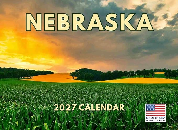 Nebraska Calendar 2027 Monthly Wall Calender 12 Month