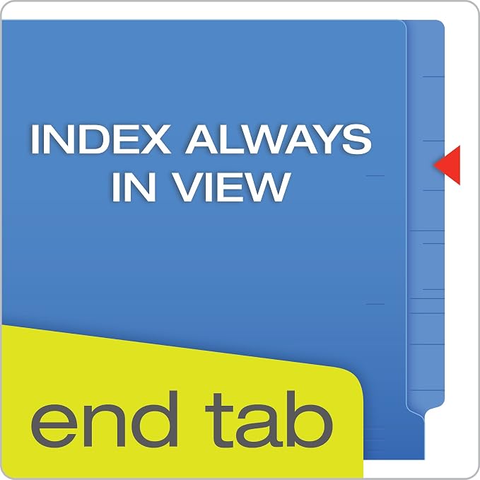 Pendaflex H10U13BL Reinforced End Tab Expansion Folder, Two Fasteners, Letter, Blue (Box of 50) (Pack of 5)