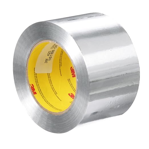 3M Aluminum Foil Tape 425, Silver, 3 1/2 in x 60 yd, 4.6 mil, 1 Roll