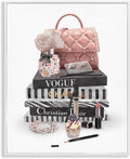 Fashion Bookstack Glam Still Life, 24 x 30 Inch Framed Giclée Print | Stupell Industries · By Ziwei Li · Ready to hang · Chic decor for bedroom · office · or living room · Made in USA