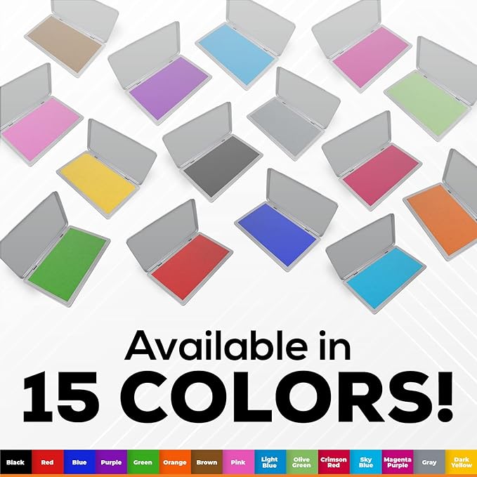 2 Pack Metal Case Stamp Pad Large Size, Purple Color - Size: 3" x 6" - Choose from 15 Ink Colors