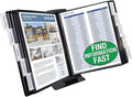 Ultimate Office FASTFIND 10-Pocket Desk Reference Display Organizer, Black | Compact, Heavy-Duty, Weighted Metal Base Takes up Minimial Desk Space White Keeping Your Display Organizer Firmly in Place.