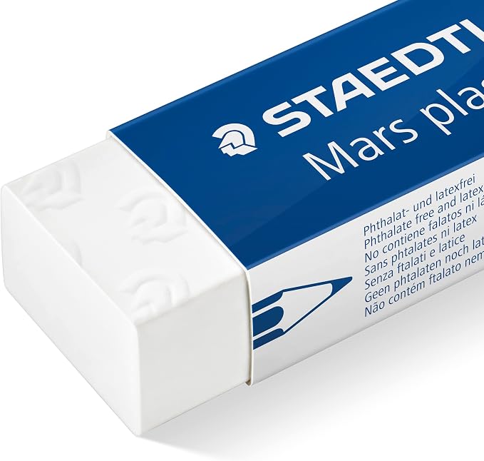 STAEDTLER Mars Lumograph Graphite Artist Sketching Set, 6 Pencils (6B, 4B, 2B, B, HB, 2H), Mini Mars Plastic Eraser, Metal Sharpener