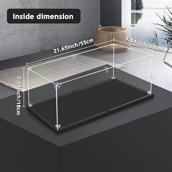 3MM Acrylic Display Case for 1:10 Scale Car Model Box(21.65x9.84x7.09inch) | dofopo for 1:10 Scale Diecast Car Model Car Thickened Clear Acrylic Display Box for Lego 42096（21.65x9.84x7.09inch, 1:10)