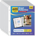 KTRIO Sheet Protectors for 3 Ring Binder 600 Pack, Plastic Sleeves 8.5 x 11 | Clear Page Protectors, Acid-Free Plastic, Fits Letter Size Paper Documents, Top Loading, Business Office School Supplies