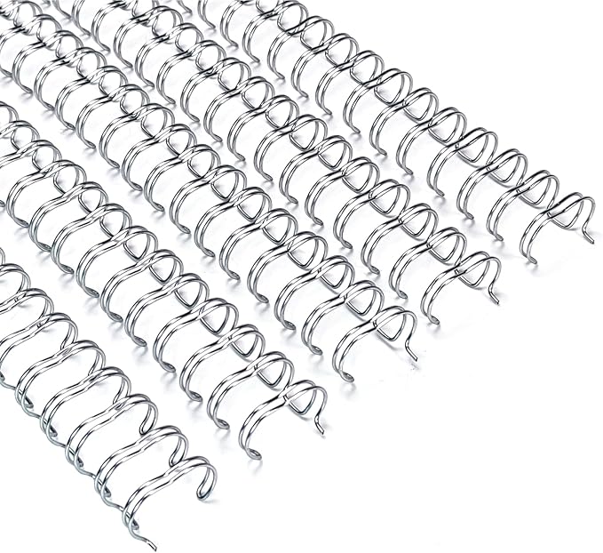 RAYSON Binding Wire 2:1 Pitch 21 Loop, 5/8 Inch, Silver, 145 Sheet, 50 Pack | 2:1 Pitch Wire Binding Spines | Double Loop Wire Design | 145 Sheet Binding | Letter Size | Silver 50 Pack