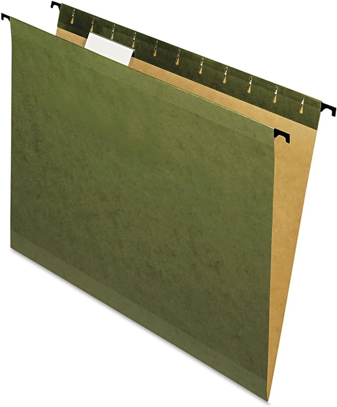 Pendaflex SureHook Reinforced Hanging Folders, Letter Size, Standard Green, 20 per Box (8-1/2 x 11)