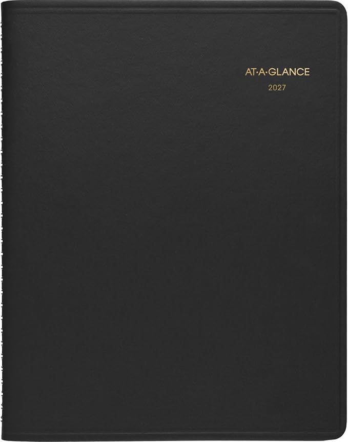 AT-A-GLANCE 2027 Appointment Book Planner, Weekly, 13-Month Jan-Jan, 8.25" x 11", Black (709500527)