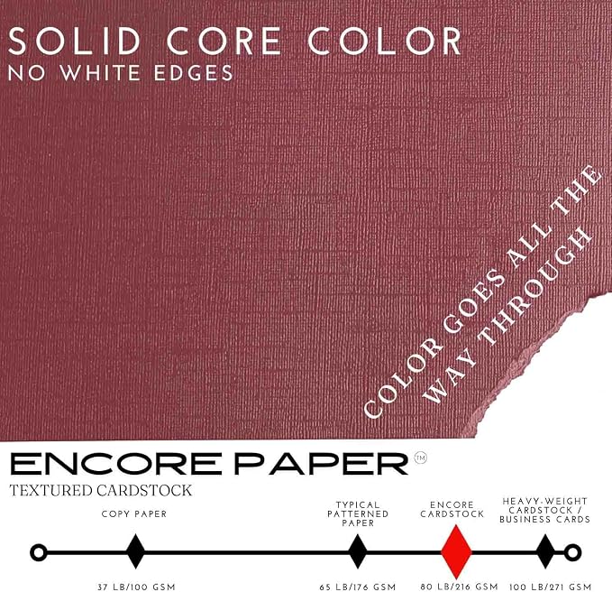 Red Wine—12x12 Textured Cardstock | 80lb Textured Red Scrapbook Paper | Premium Cardstock for Cricut Cutting | 25 Sheets