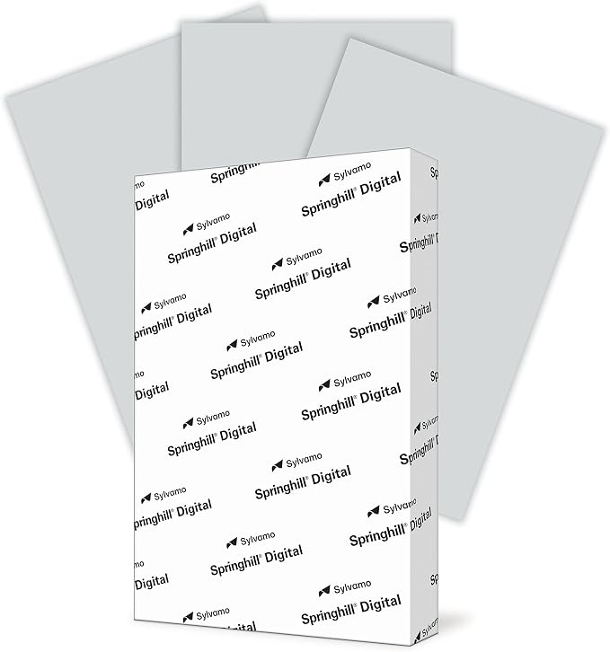 Springhill 11” x 17” Gray Colored Cardstock Paper, 67lb Vellum Bristol, 147gsm, 250 Sheets (1 Ream) – Premium Lightweight Cardstock, Vellum Printer Paper with Textured Finish – 016000R