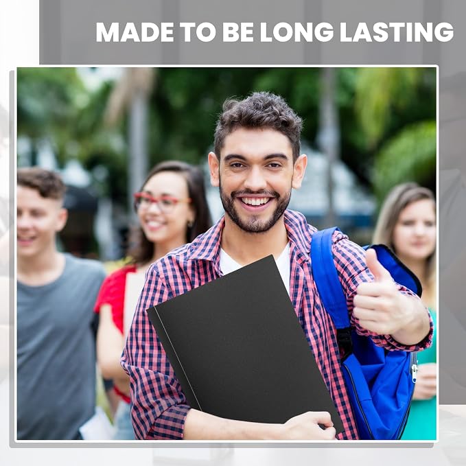 Henoyso 4 Pcs Legal Size Binder 3 Ring 2" Durable Black Binders for 8.5" x 14" Paper Hold up to 375 Sheets for Documents Artwork Blueprints, Office, Home, Work Places